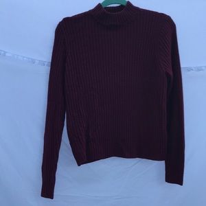 maroon knit turtle neck